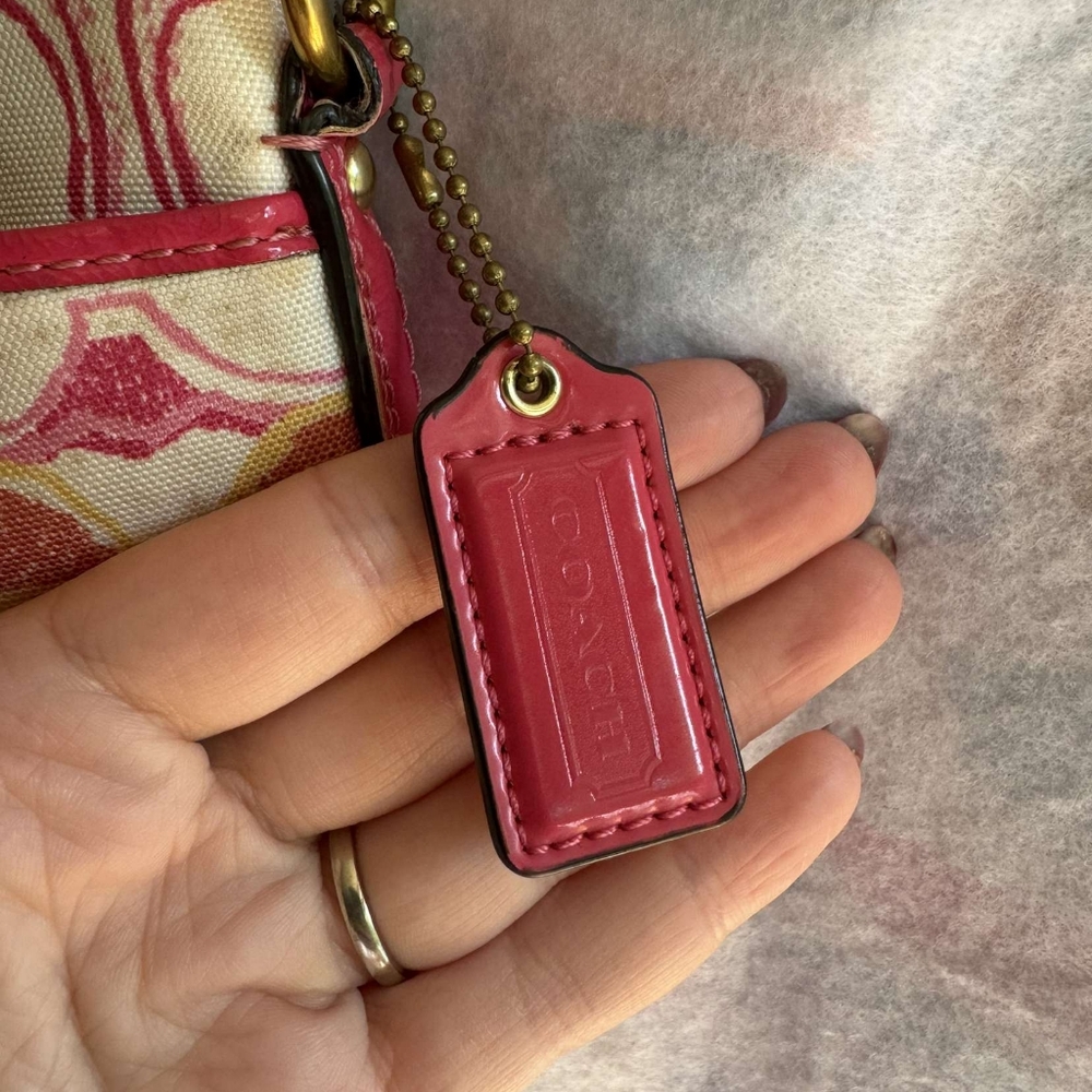 Coach Multicolor Scribble Crossbody Purse with Pink Strap - Picture 5 of 6